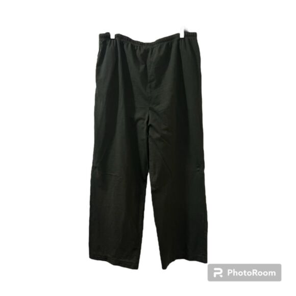 Allen Allen USA Womens Green Pull On Drawstring Wide Leg Pants Size XL - Picture 2 of 10